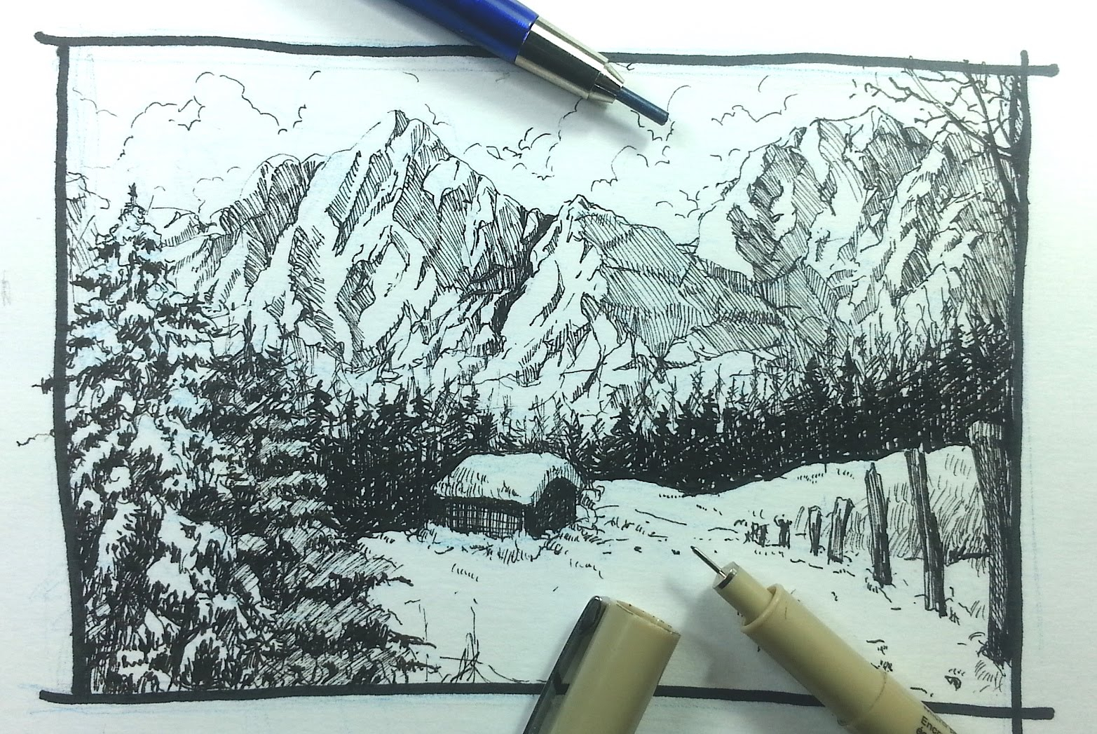 1565x1047 landscape pen and ink drawings pen ink drawing tutorials how - Ink Pen Drawing Tutorial