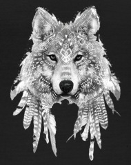 190x240 Wolf Tattoo Ink Drawing Sleeve Tattoo Women's Polo Shirt Spreadshirt - Ink Wolf Drawing
