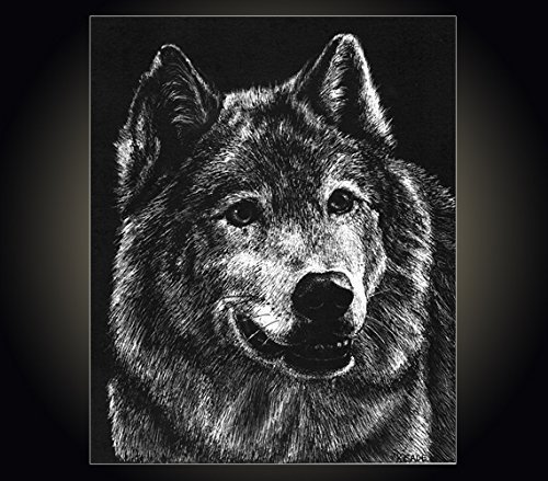 500x439 lithograph printwolf a pen and ink on scratchboard - Ink Wolf Drawing