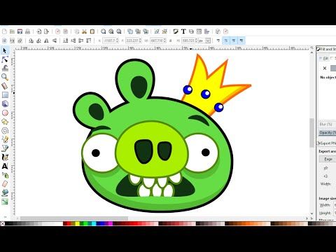 480x360 inkscape cartoon drawing tutorial video of king pig from angry - Inkscape Drawing