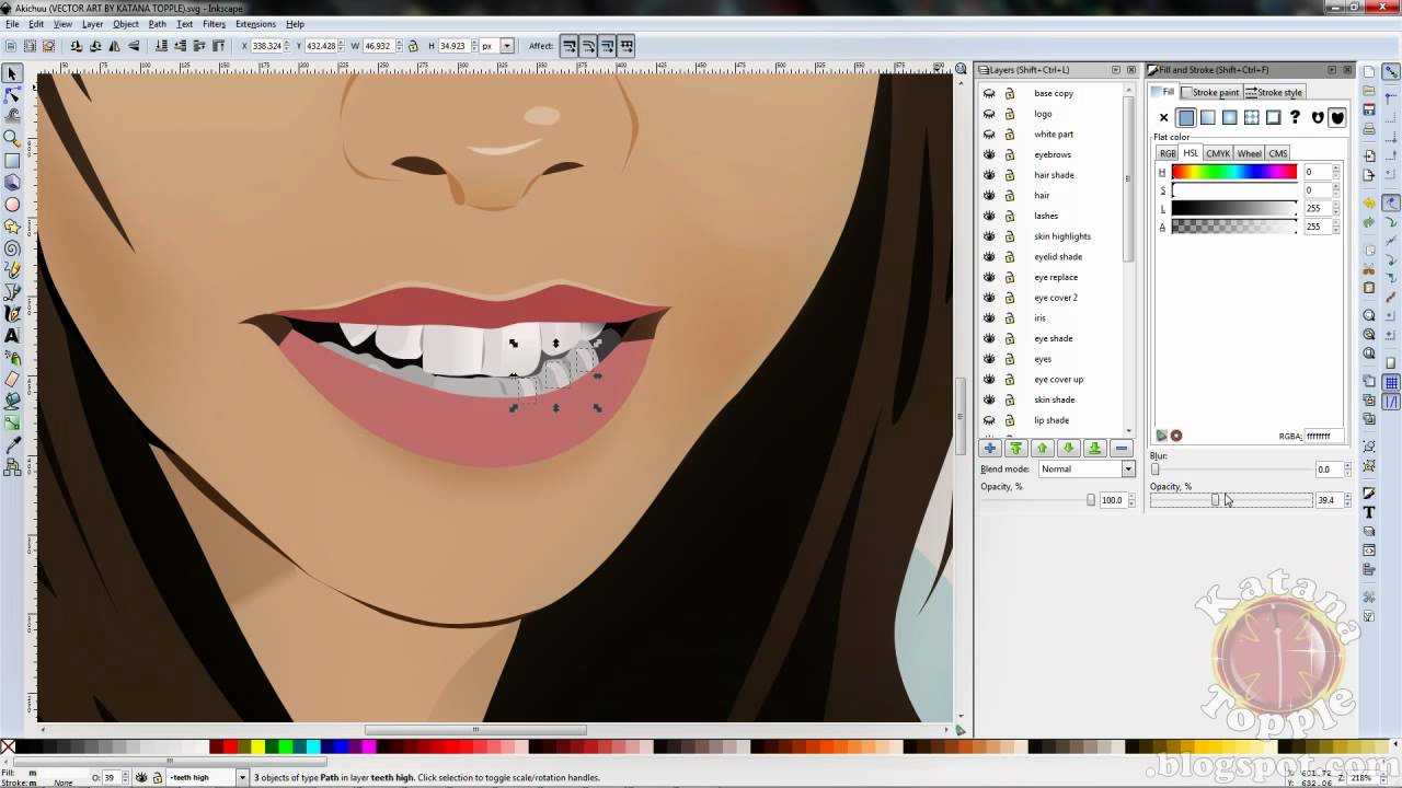 1280x720 inkscape vector art time lapse face portrait speed drawing akichuu - Inkscape Drawing