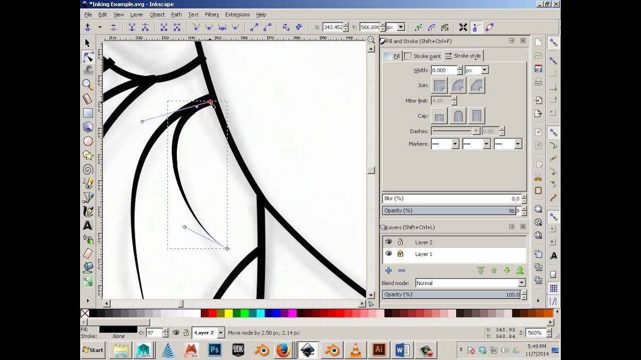 1280x720 inkscape inking a drawing example - Inkscape Drawing