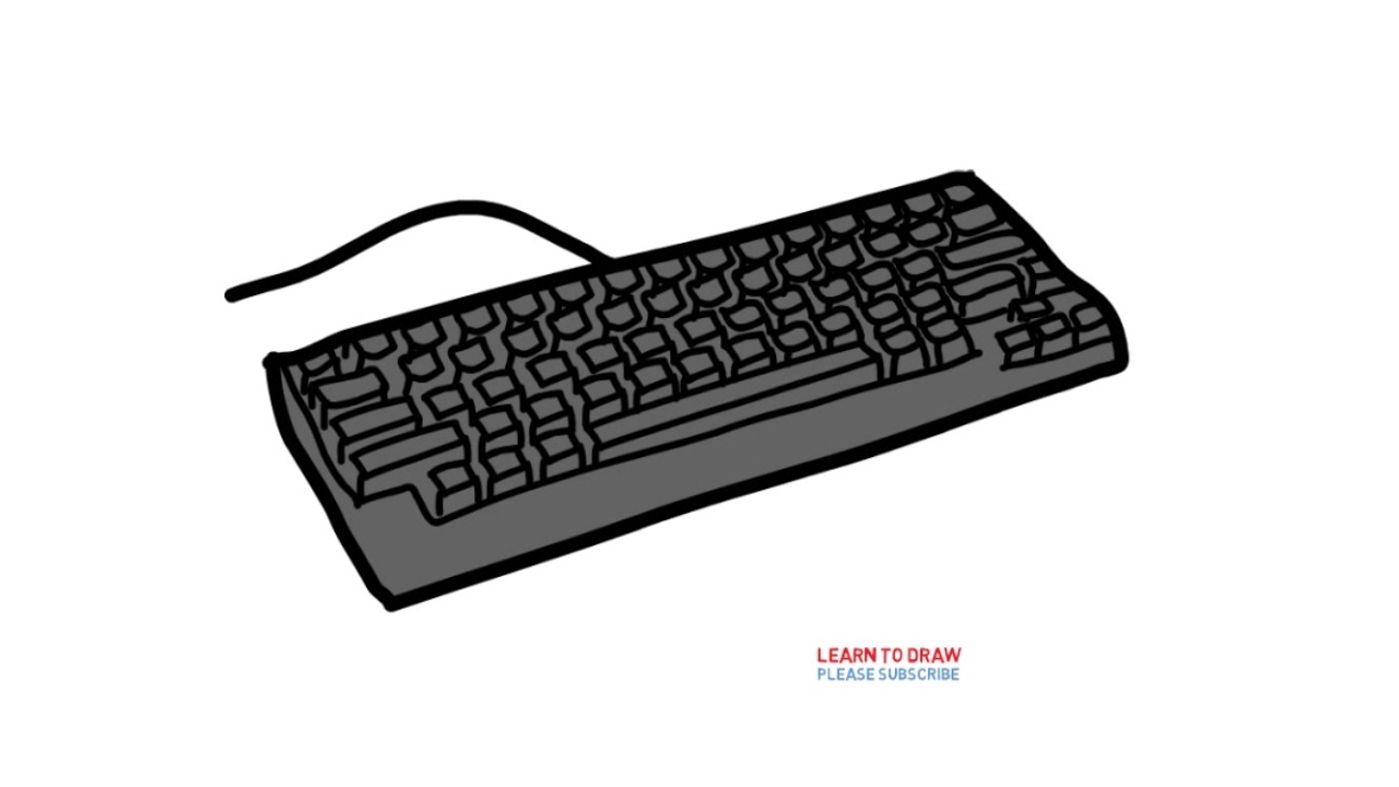 1280x720 How To Draw A Keyboard Step - Input Drawing