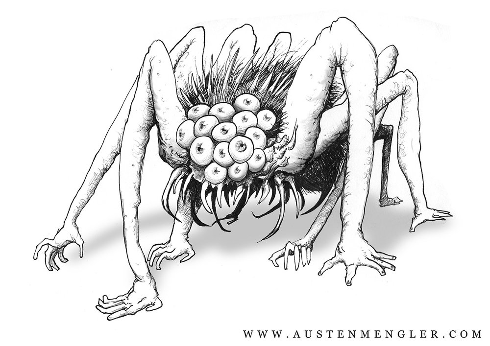 1000x707 scary sketches the art of austen mengler - Insect Drawing