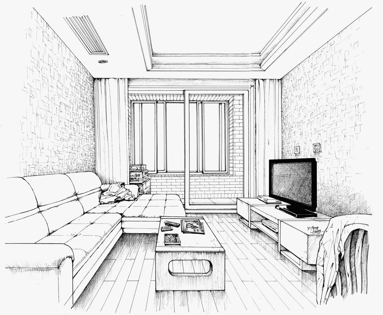 Inside A House Drawing at PaintingValley.com | Explore collection of ...