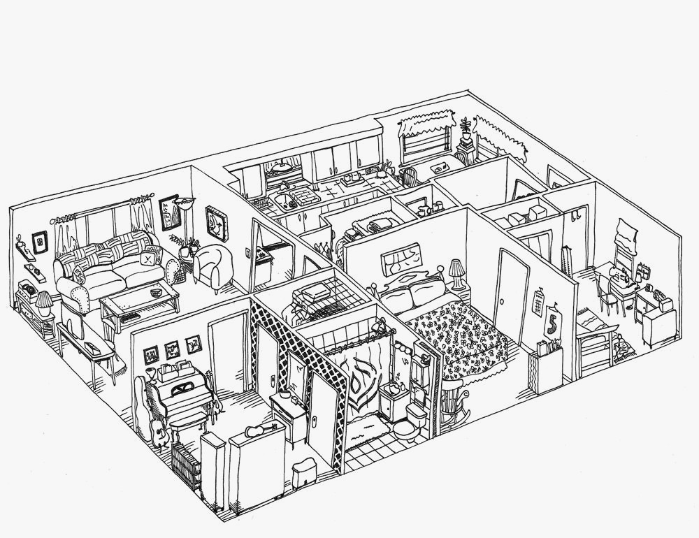 1000x770 Inside House Uk - Inside A House Drawing
