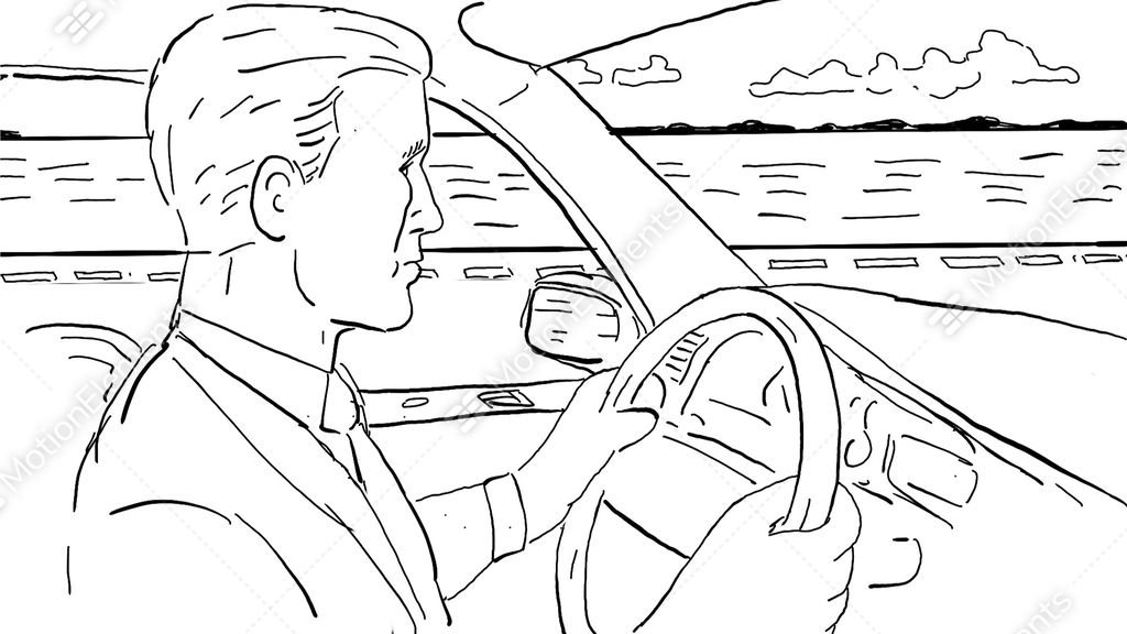 1024x576 businessman driving car inside vehicle drawing animation stock - Inside Drawing