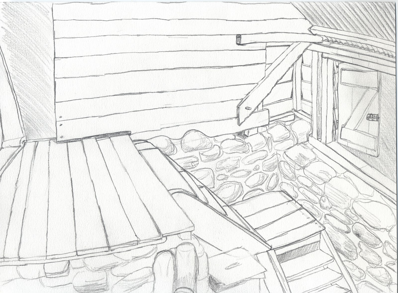 1600x1181 Drawing Inside Of My Barn - Inside Drawing