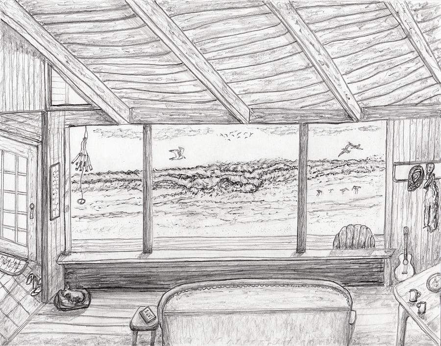900x707 Inside Beach Cabin Drawing - Inside Drawing