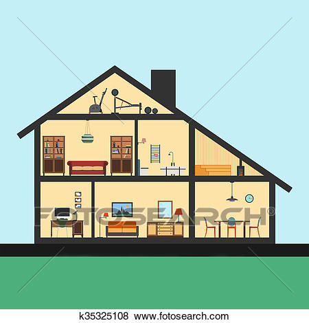 450x470 Interior Clipart Inside House - Inside Of House Drawing
