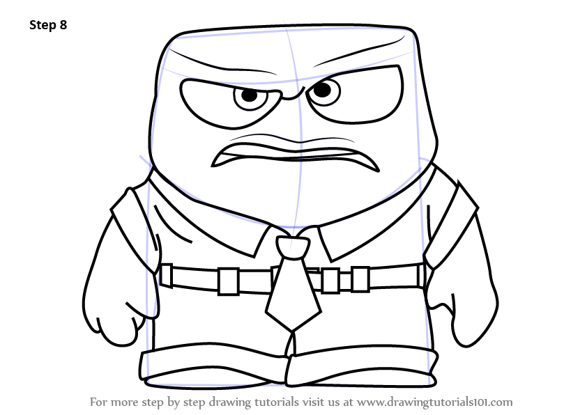842x596 Learn How To Draw Anger From Inside Out - Inside Out Anger Drawing