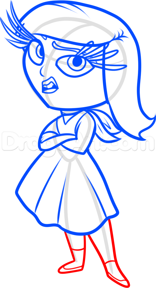 528x970 how to draw disgust from inside out, step - Inside Out Disgust Drawing