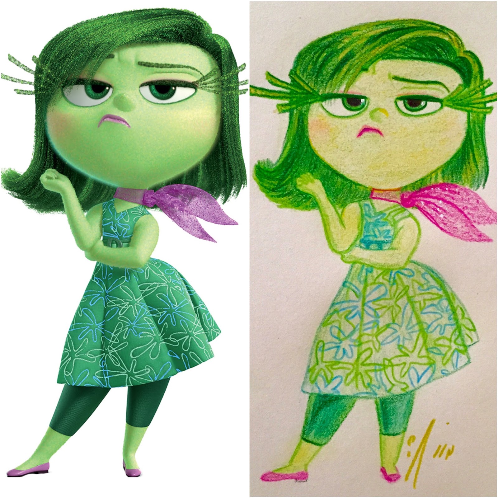 1600x1600 my little place inside out disgust, fear, sadness + a tutorial - Inside Out Disgust Drawing