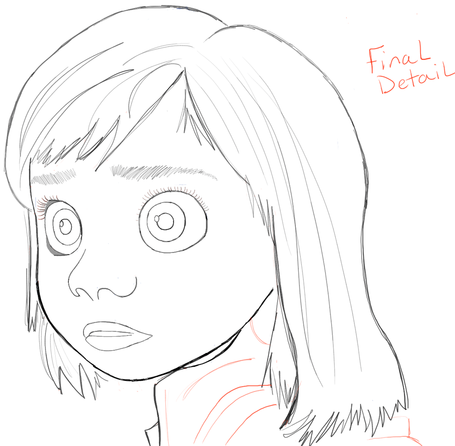 900x881 How To Draw Riley From Inside Out With Easy Step - Inside Out Drawing