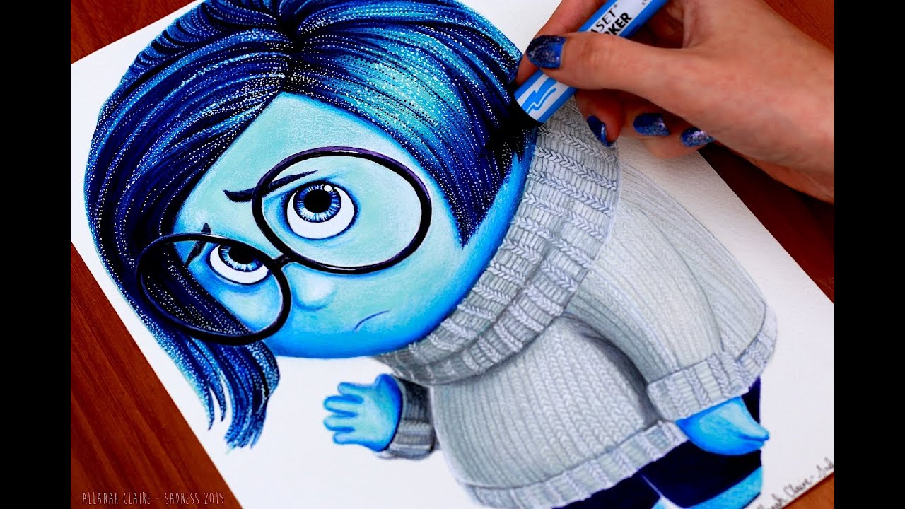 1280x720 Inside Out Drawing Sadness - Inside Out Drawing