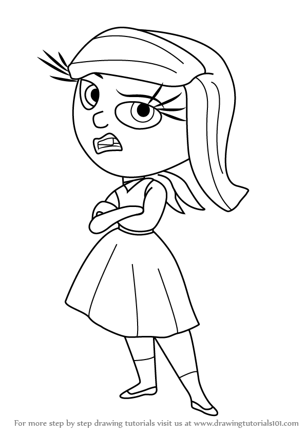 596x843 Learn How To Draw Disgust From Inside Out - Inside Out Drawing