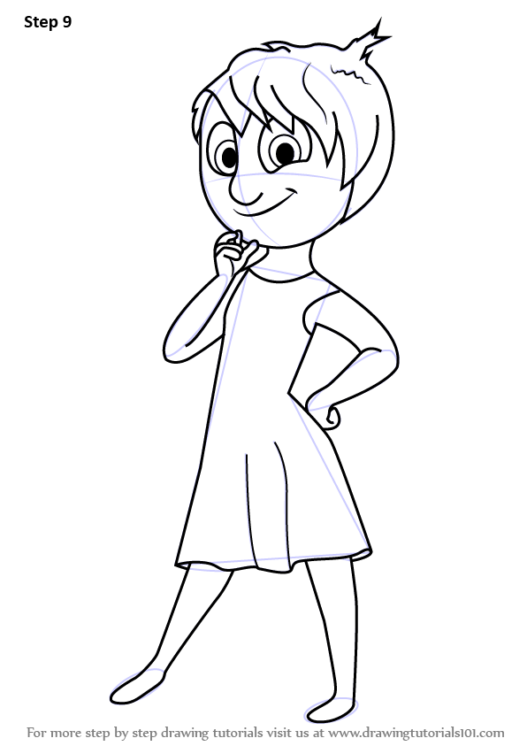 596x843 Learn How To Draw Joy From Inside Out - Inside Out Drawing