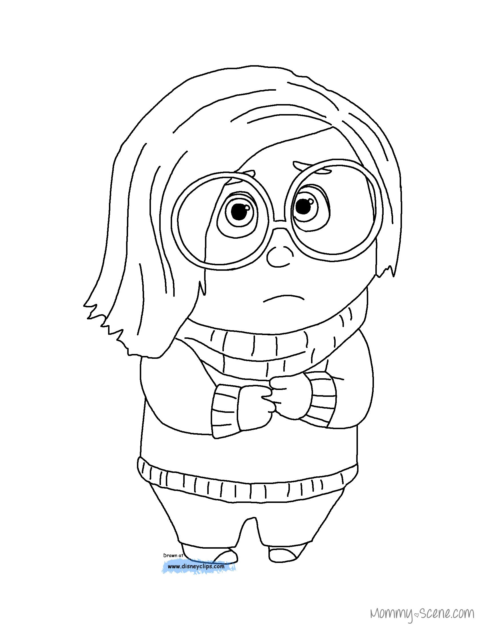 1700x2200 Inside Out Characters Joy Coloring Pages - Inside Out Drawing Joy