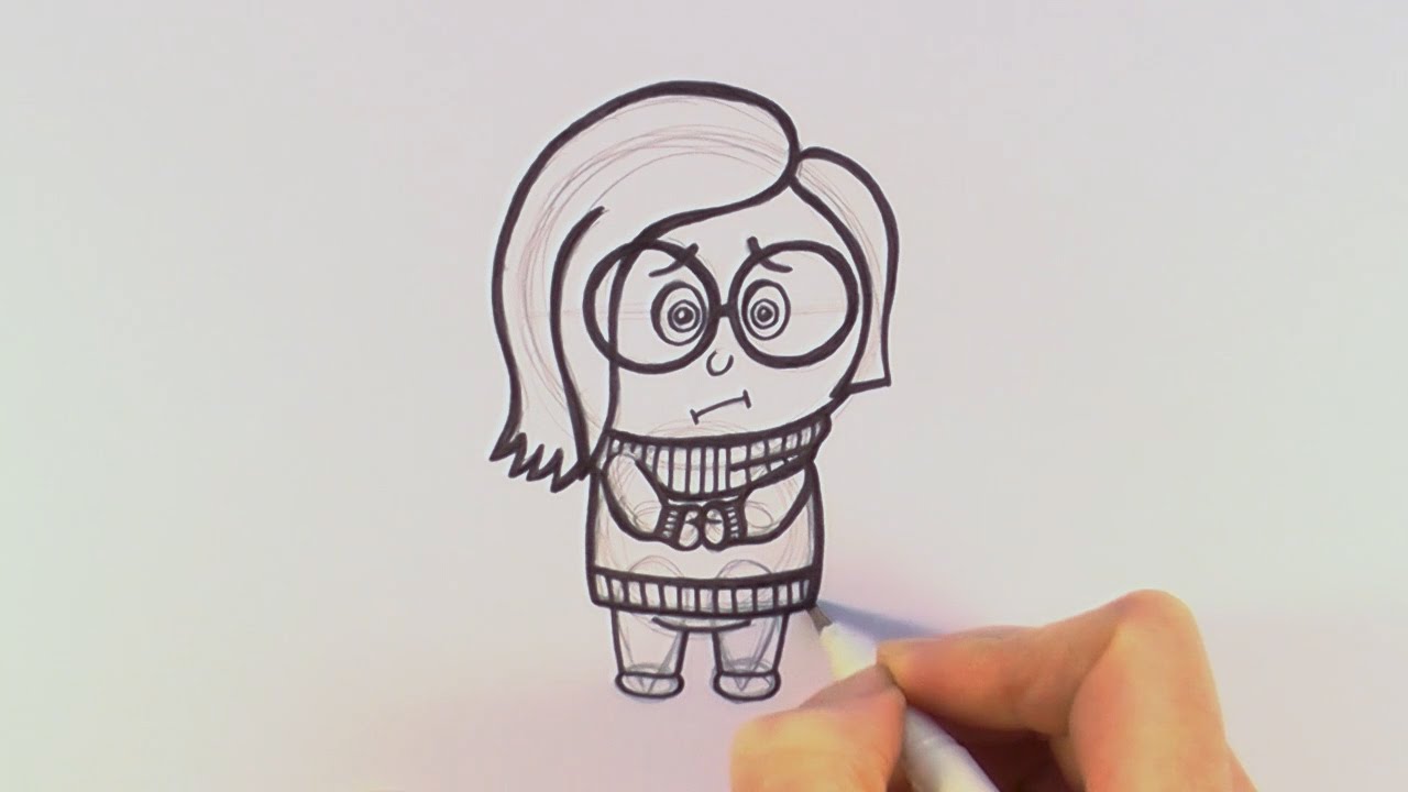 1280x720 How To Draw A Cartoon Sadness From Inside Out - Inside Out Drawing Sadness