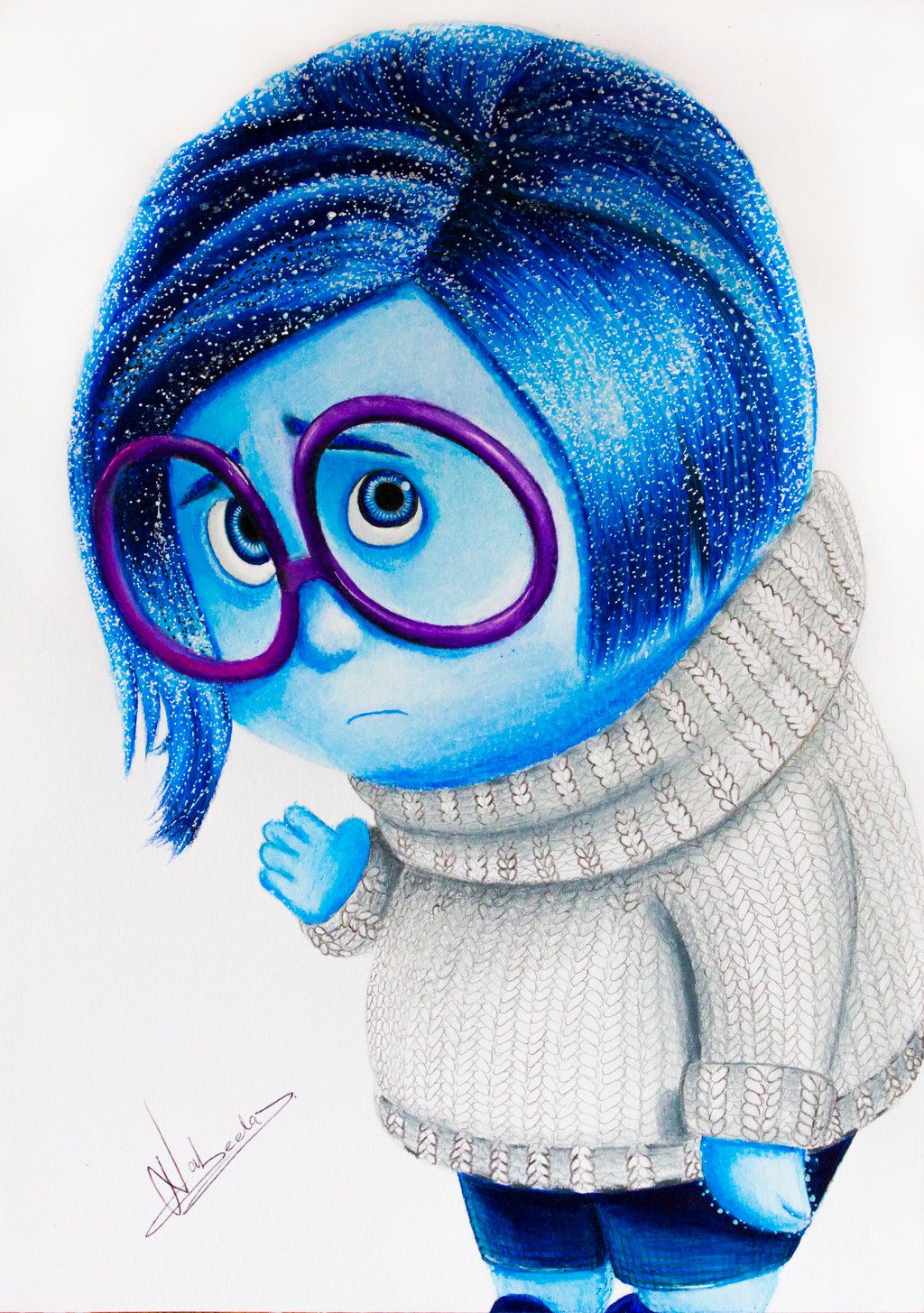 1024x1455 Drawing Sadness - Inside Out Drawing Sadness