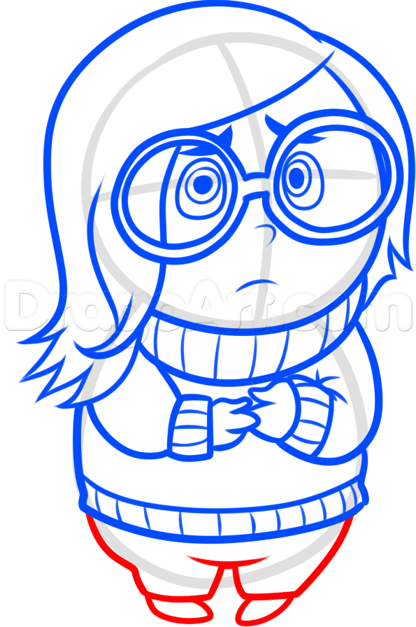 595x896 How To Draw Sadness From Inside Out Step Easy Draws Drawings - Inside Out Drawing Sadness