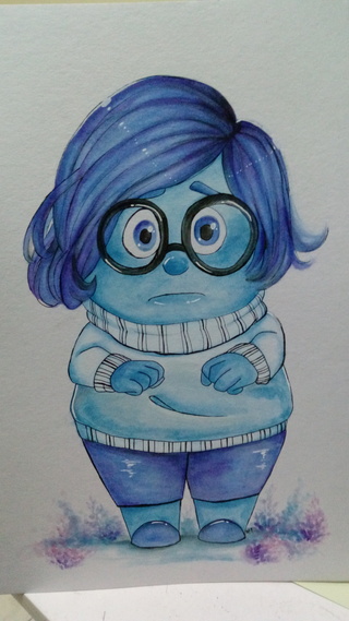 320x569 Insideout Drawings On Paigeeworld Pictures Of Insideout - Inside Out Drawing Sadness