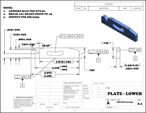 600x467 how to create a custom ocr dictionary in solidworks inspection - Inspection Drawing