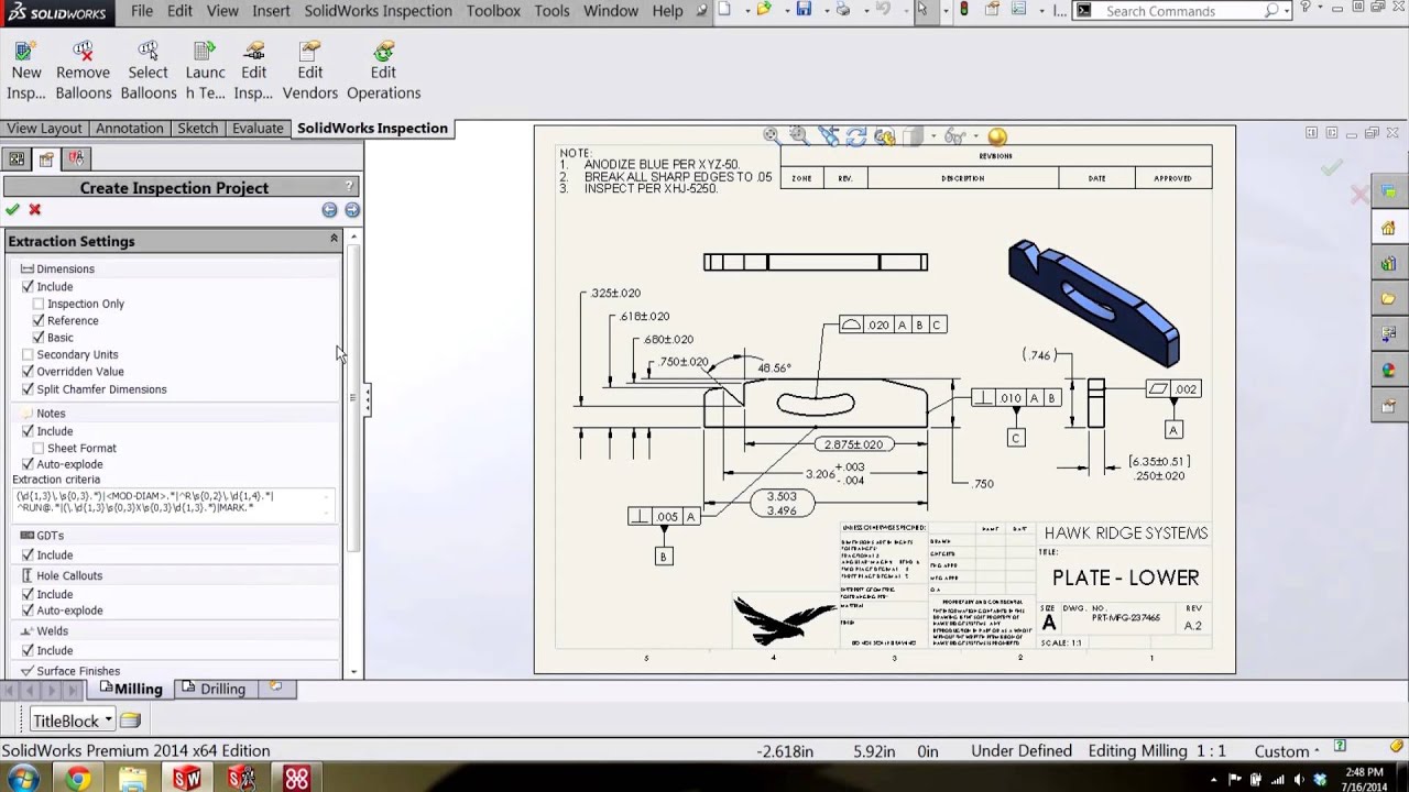 1280x720 solidworks inspection - Inspection Drawing