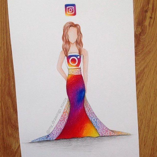616x616 instagram logo dress - Instagram Logo Drawing