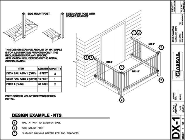 632x480 Glasrail Drawings Installation Maintenance Free Fiberglass - Installation Drawing