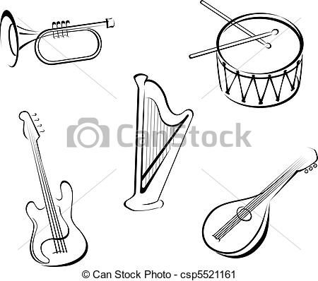 450x398 Drawings Of Musical Instruments - Instrument Drawing
