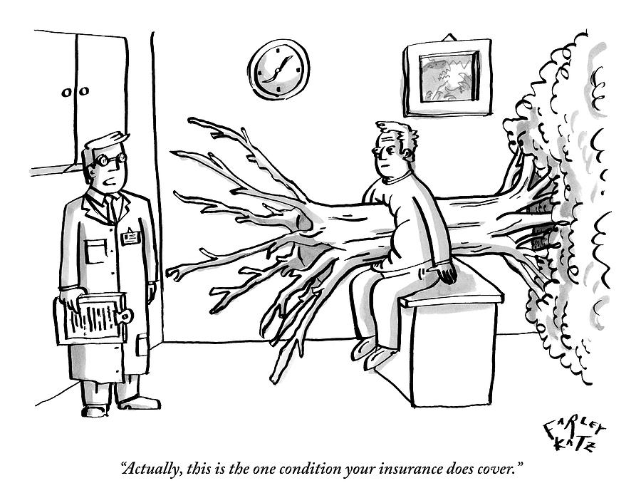 900x706 Doctor To Patient With Tree Through His Torso Drawing - Insurance Drawing