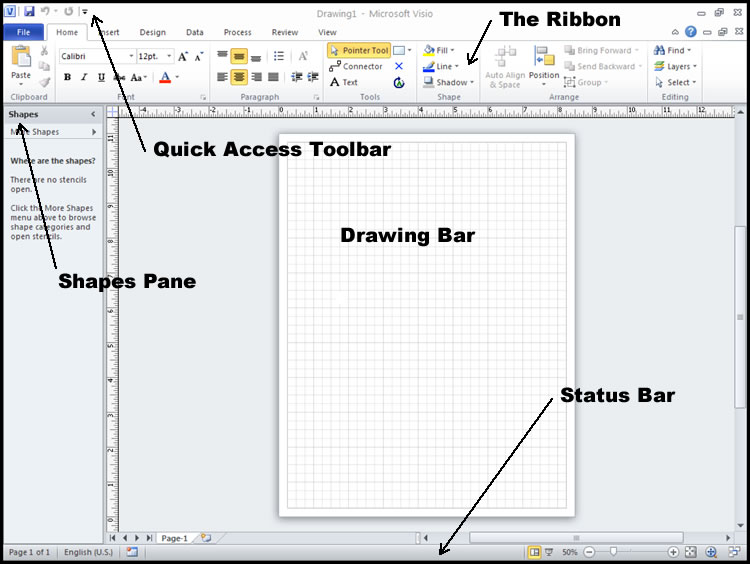 750x564 understanding the microsoft visio interface training connection - Interface Drawing