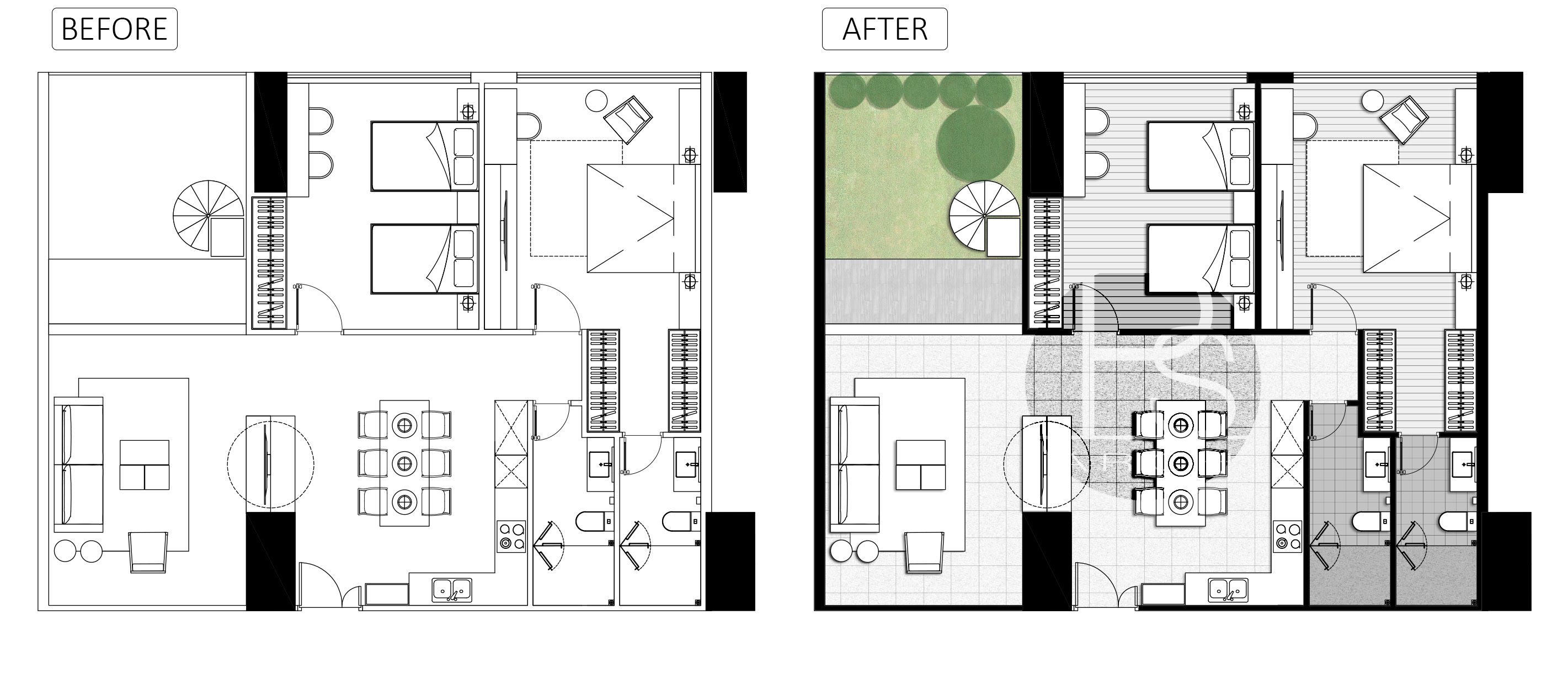 2842x1240 Quick Sketch Rendered Site Plan Tutorial - Interior Design Drawing Tutorial