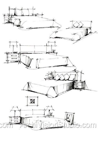 417x600 Interiors Presentation In Drawings, Interior Sketch - Interior Design Drawing Tutorial