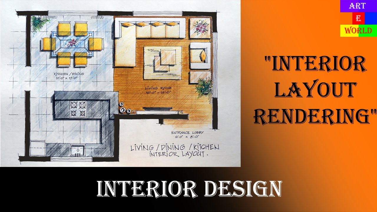 1280x720 Manual Rendering Interior Design Layout Tutorial Demo - Interior Design Drawing Tutorial