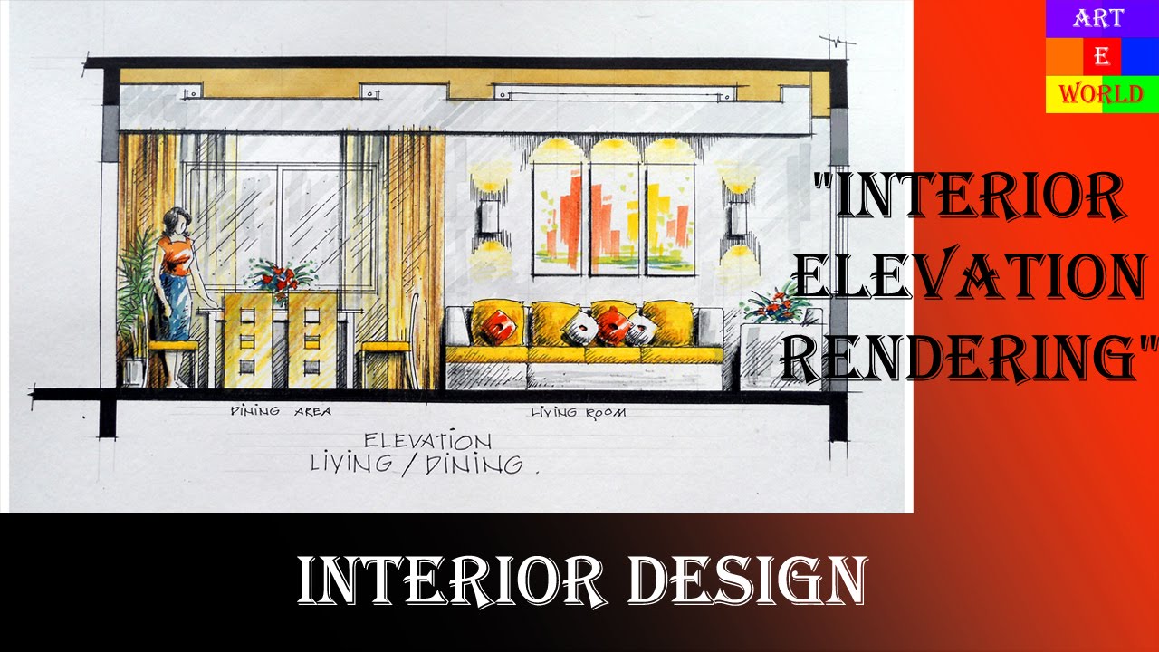 1280x720 Manual Rendering Interior Design Elevation Tutorial - Interior Design Drawing Tutorial
