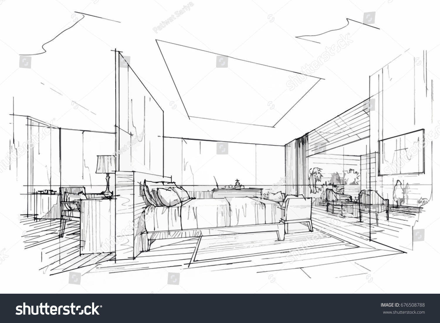 Interior Drawing at PaintingValley.com | Explore collection of Interior ...