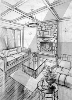 236x328 Living Room Sketch Interior Sketches In Sketches - Interior Drawing