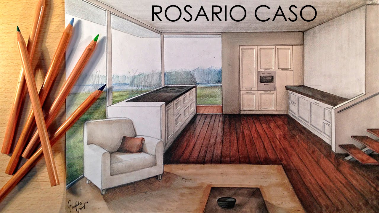 1280x720 Manual Rendering Architecture Interior - Interior Drawing