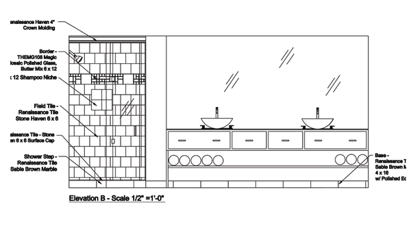 600x328 Elevation Drawing - Interior Elevation Drawing