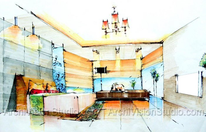 700x449 interior design perspective drawing design communication iii - Interior Perspective Drawing