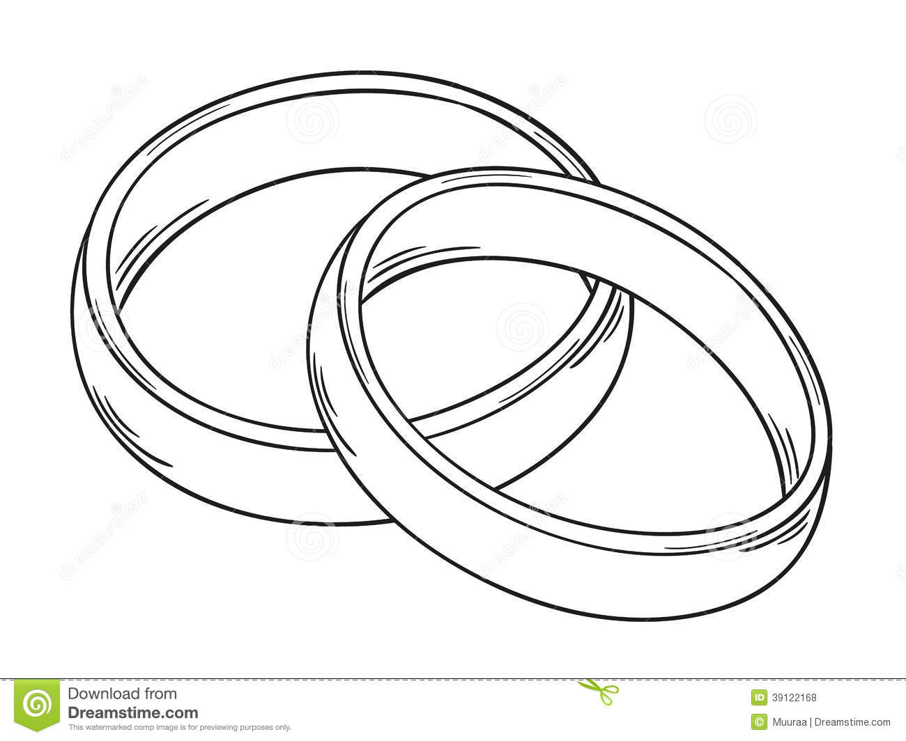 Interlocking Wedding Rings Drawing at