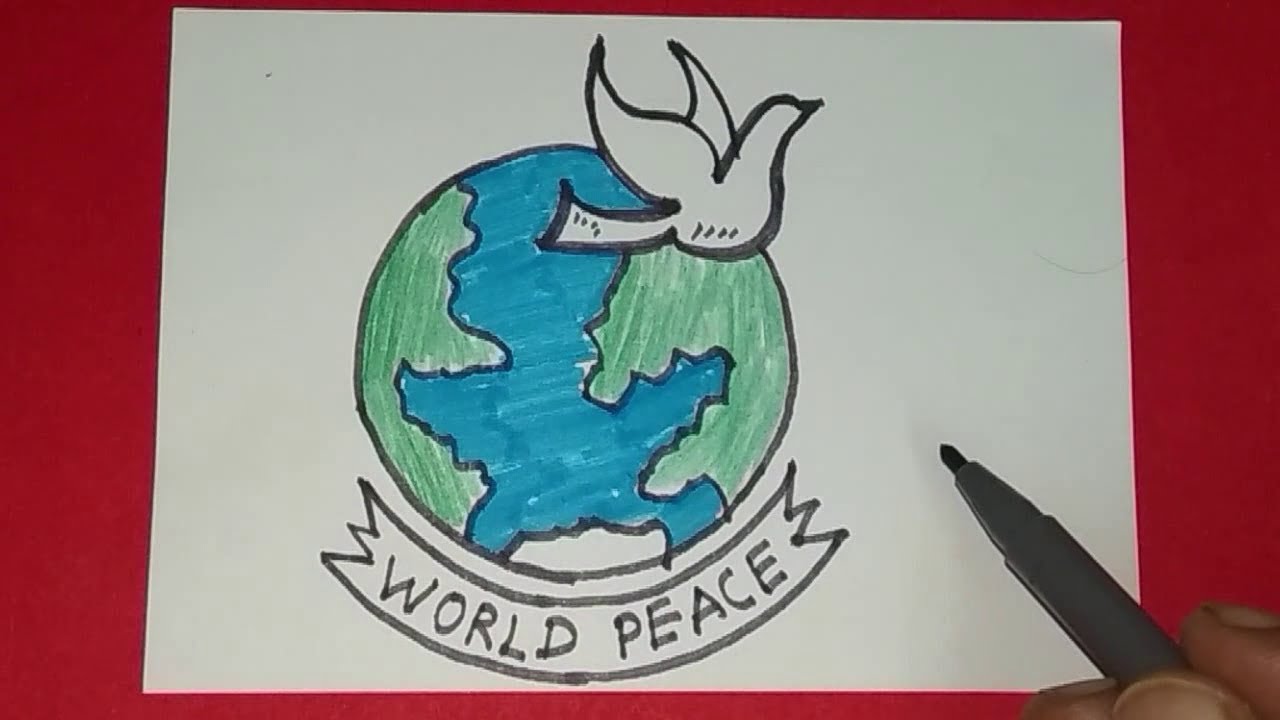 1280x720 draw world peace day drawing easy easy international peace day - International Drawing