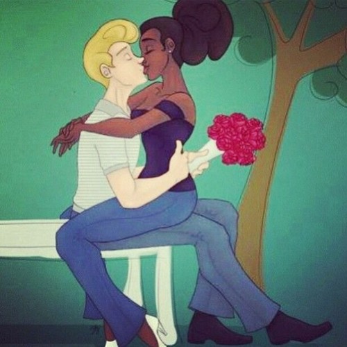 Interracial Couple Drawing