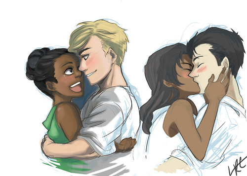500x357 Interracial Couple Art Group With Items - Interracial Couple Drawing