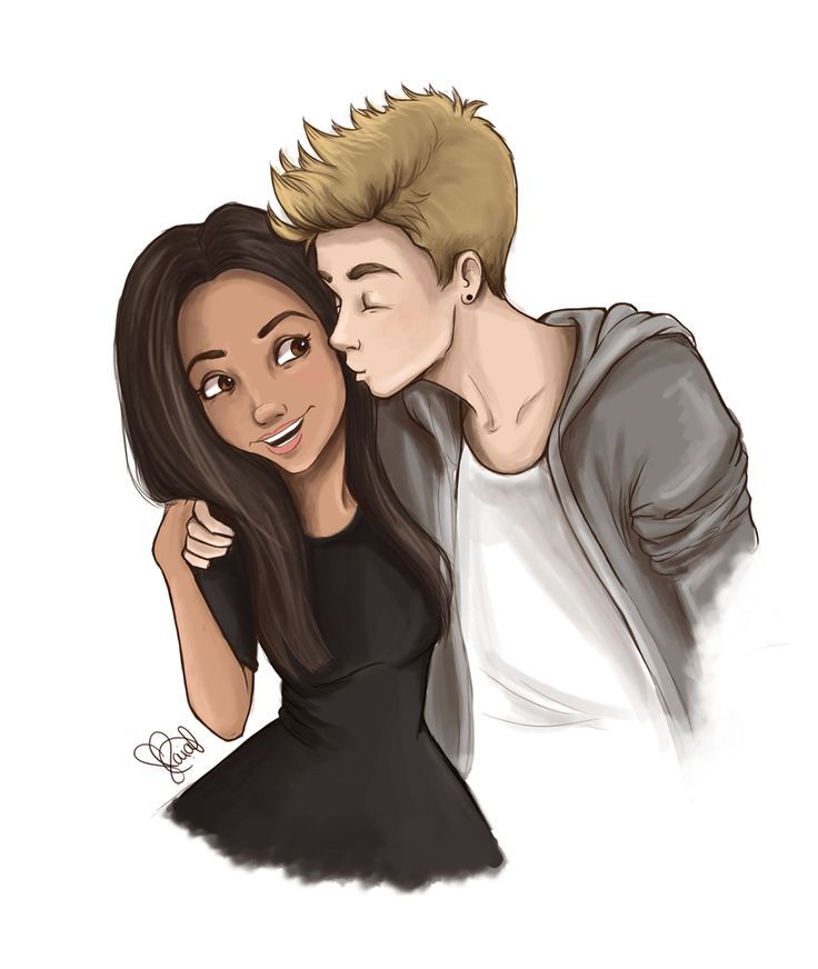 736x872 Loveee In Love Drawings, Couple - Interracial Couple Drawing