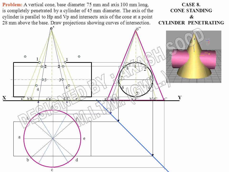 960x720 Intersection Of Solids - Intersection Drawing