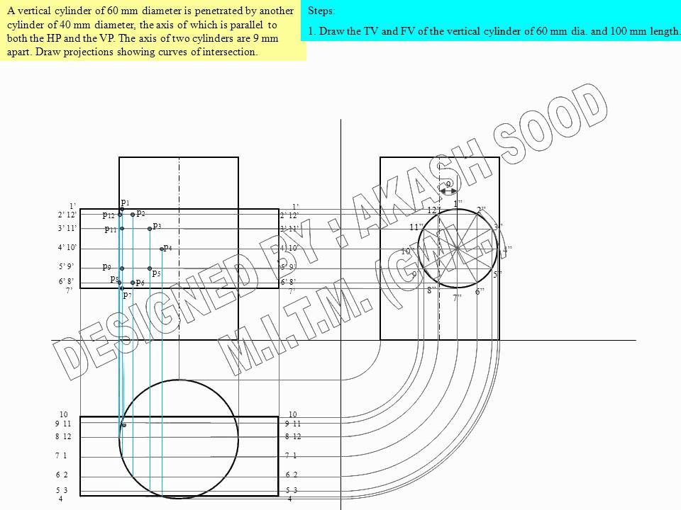 960x720 Intersection Of Solids - Intersection Drawing