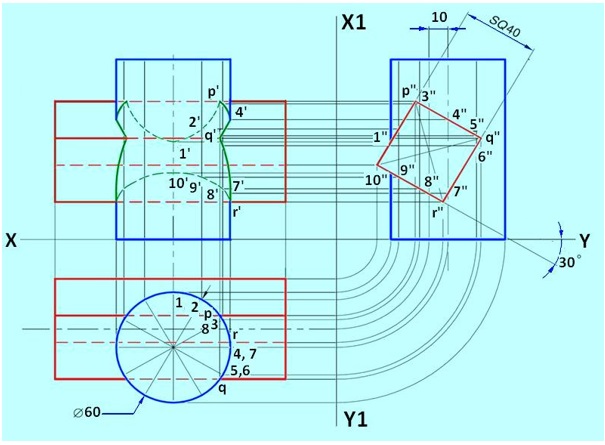605x445 Nptel Mechanical Engineering - Intersection Drawing